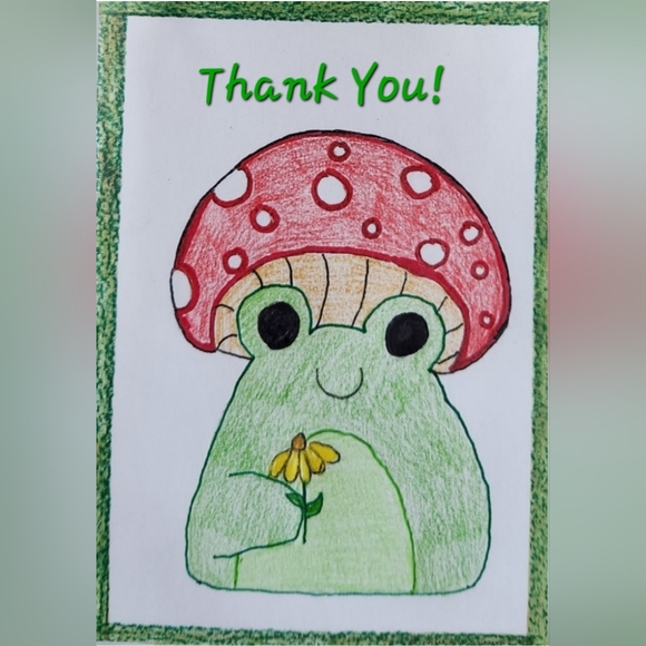 Hand Crafted Original Art Work by Seller Frog Toadstool Business Ca… - Picture 1 of 2